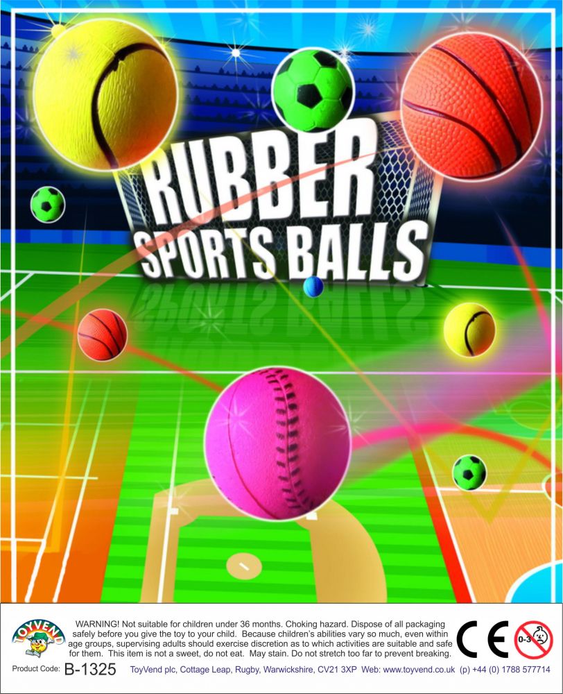 Rubber Sports Balls (45mm self vend) Balls Toyvend supplier of