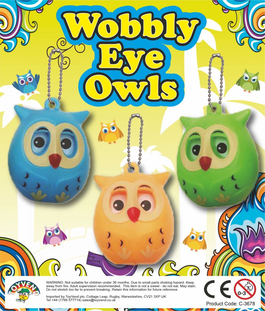Wobbly Eye Owls (50mm) Capsules Toyvend supplier of quality