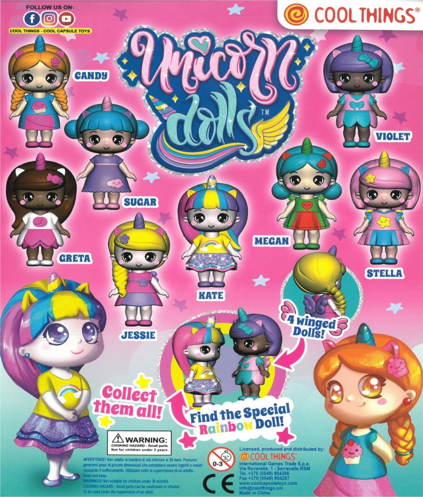 Unicorn Dolls (50mm) Capsules Toyvend supplier of quality vending