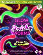Glow in the Dark Stretchy Worms (50mm)